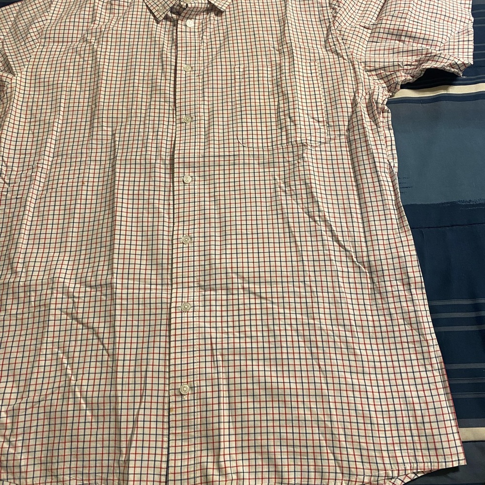 American Apparel Cotton Short Sleeve Button Up Shirt L Made USA